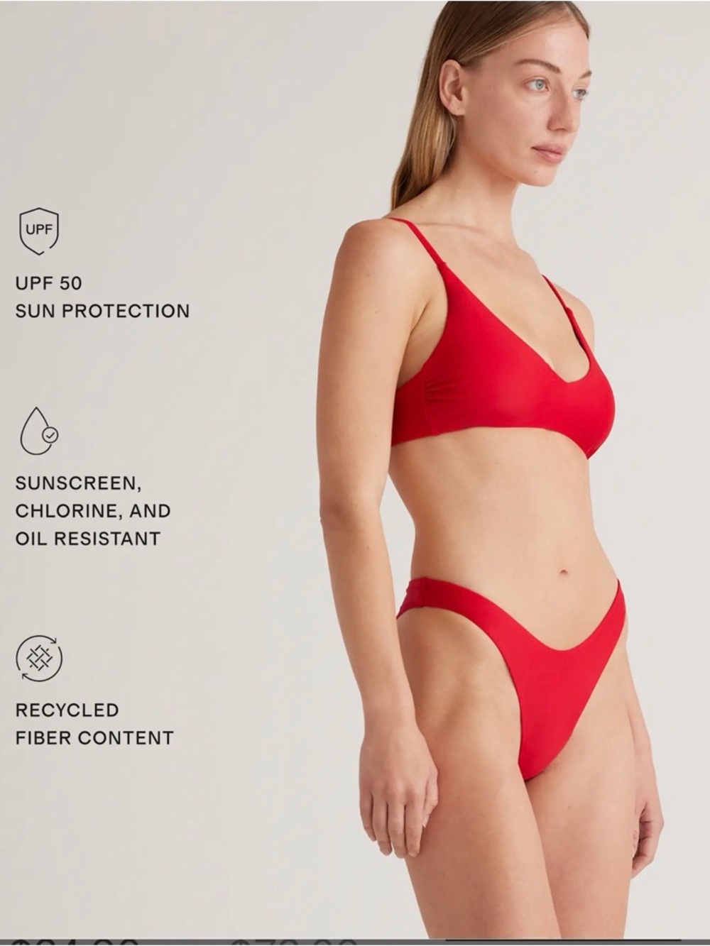 Quince Italian High-Leg Bikini Bottom | Cherry Red - Picture 2 of 6